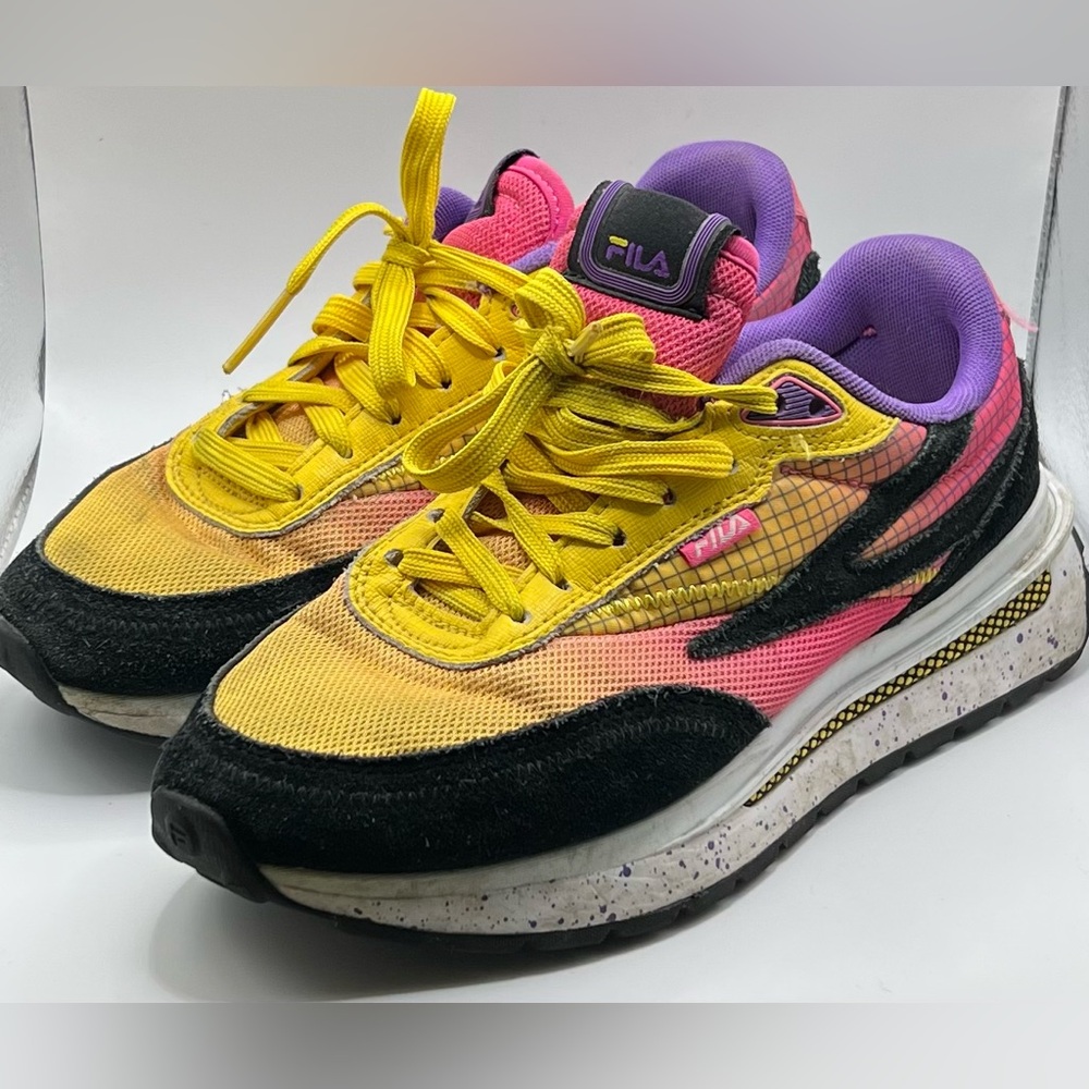 Fila Renno Yellow Knockout Pink And Black Sneakers